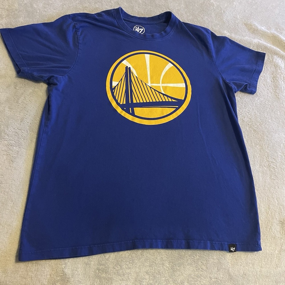 Golden‎ State Warriors Shirt Men Large Blue 47 Brand NBA Basketball Workout Tee